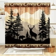 thumbnail image 2 of Rustic Hunting Deer Shower Curtain Set for Bathroom, Forest Woodland Cabin Bathroom Decorations, Farmhouse Country Lodge Bathroom Decor Polyester Fabric-72" x 72", 2 of 6