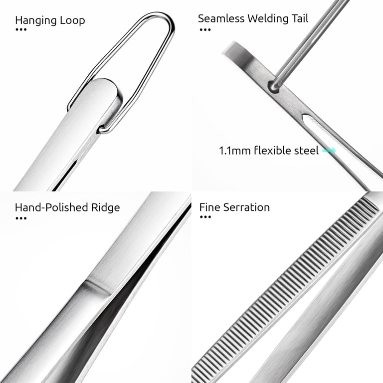U-Taste Stainless Steel Kitchen Tweezers, 8 in, Pointed Tip photo 5