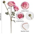 thumbnail image 3 of Pink Ranunculus Artificial Flower 5Heads '' Long Stems Silk Ranunculus Fake Buttercup Artificial Flowers for DIY Wedding Bouquets Home Kitchen Decorations (Pink), 3 of 4