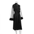 thumbnail image 6 of HAPIMO Women's Robes Soft Sleepwear Cotton Plush Robe Warm Fleece Bathrobe Ankle Length Long Winter Bath Robes Nightgown Black M, 6 of 8