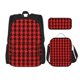 thumbnail image 1 of Fotbe Retro red and Black Houndstooth Set Escolar 3 en 1 para Niños - Mochila Duradera con Lonchera Aislante y Estuche para Lápices - Mochila Escolar para Niños y Niñas, 1 of 7