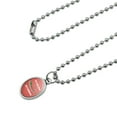 thumbnail image 2 of Not Pink Salmon Color Funny Antiqued Oval Charm Pendant with Chain, 2 of 4