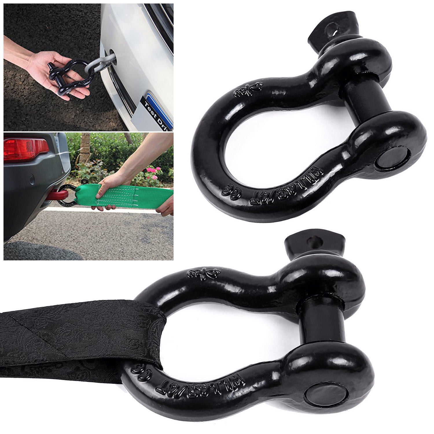 D Ring Shackles Marine Anchor off Road Heavy Duty Forged Steel 9500lbs 3/4" 2pk for sale online 