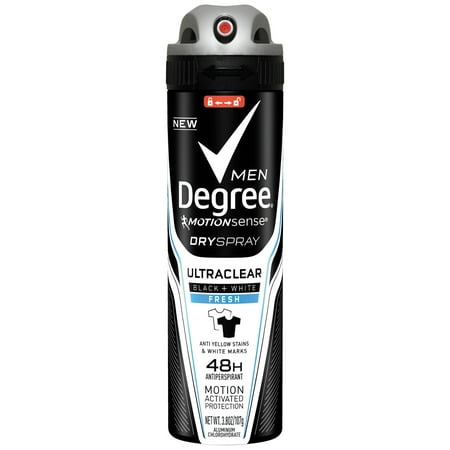 (2 pack) Degree Men UltraClear Black & White Fresh Antiperspirant Deodorant Dry Spray, 3.8 (Best Deodorant For Boils)