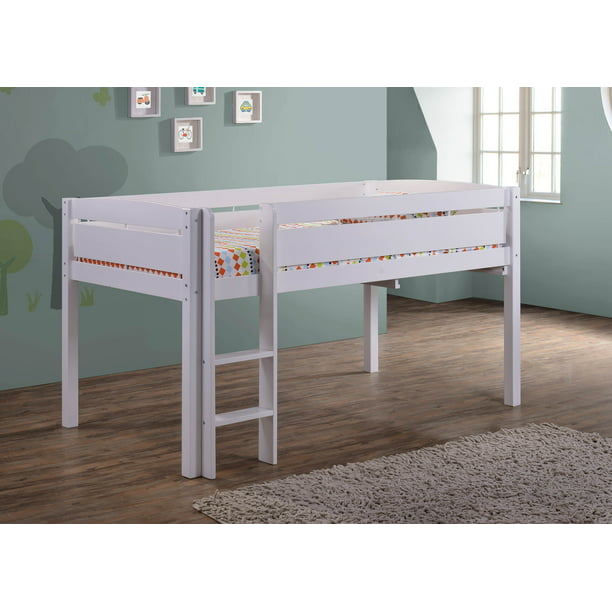 Canwood Whistler Junior Loft Bed Twin Size Wood White   Walmart 