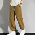 thumbnail image 6 of Hiking Pants for Men Big and Tall with Pockets M-8X Plus Size Relaxed Jogger Sweatpants Casual Solid Drawstring Elastic Waist Comfort Tapered Trousers, 6 of 7