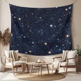 thumbnail image 2 of Blue Starry Sky Large Tapestry for Bedroom Wall Hanging Tapestry, Universe Space Galaxy Night Star Ceiling Backdrop Tapestries Poster Blanket Wall Decor for Teens Room Living Room Dorm 85" x 90", 2 of 8