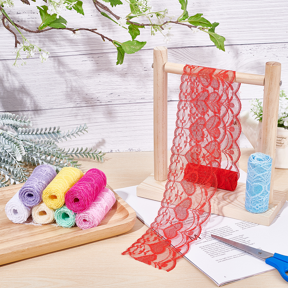 1 set Nonelastic Lace Trim with Cotton Lace Trim Ribbon Mixed color 3 inch(75mm)