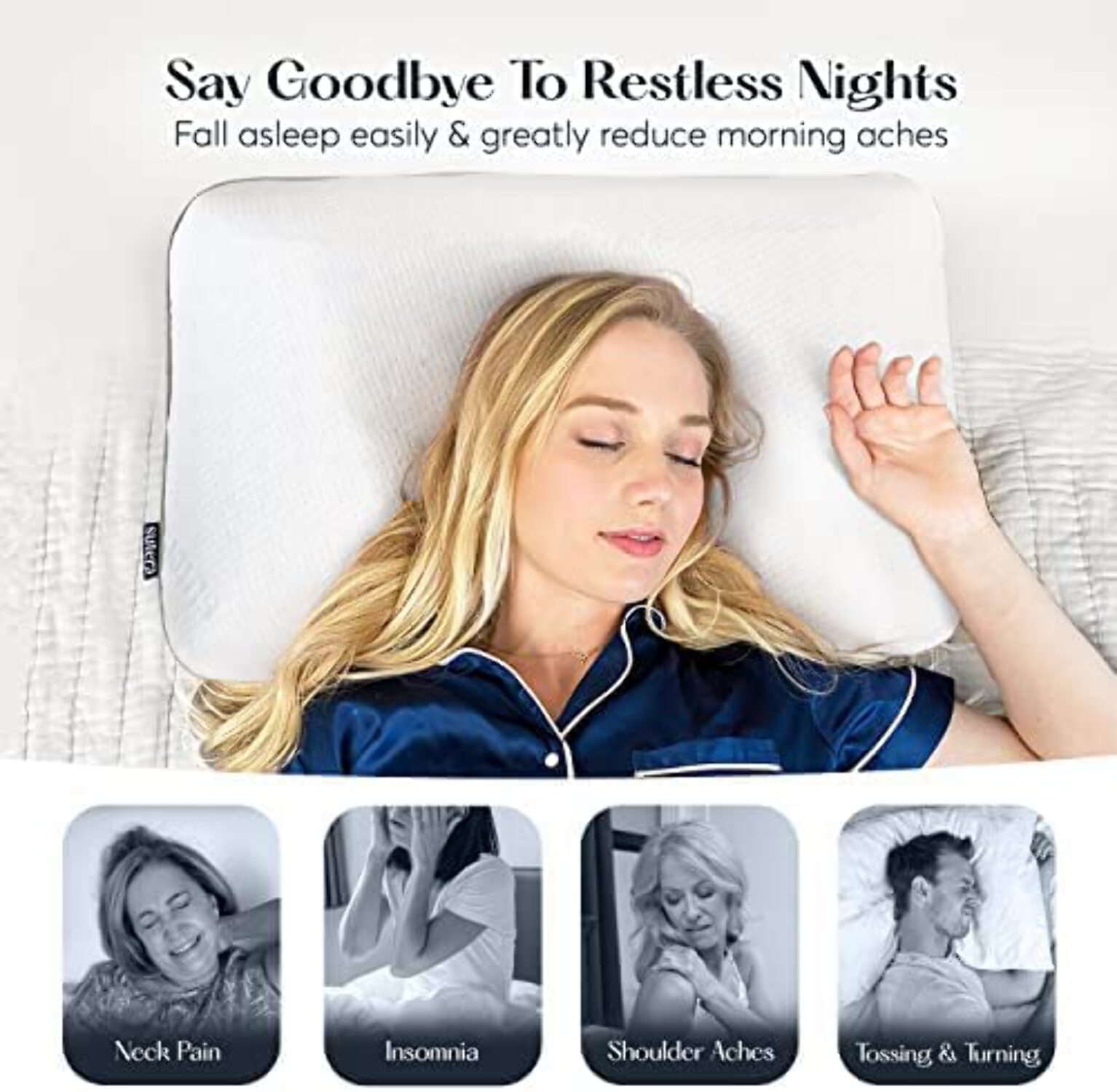 Sutera Plush Zen Bed Pillow, Lavender Scented, Cooling Memory Foam