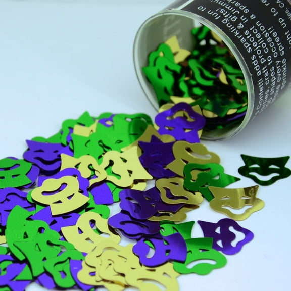 Confetti Mask - Comedy & Tragedy Mask Mardi Gras Mix - Pouch (1/2 oz) - CCP9265