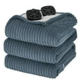 thumbnail image 7 of Cozy Comfort Electric Blanket King - Soft Ribbed Flannel Heated Blanket with Dual Control, Fast Heating Blanket with 10 Heating Levels & 10 Time Settings, 8 Hours Auto-Off (90x100 inches, Grey), 7 of 7