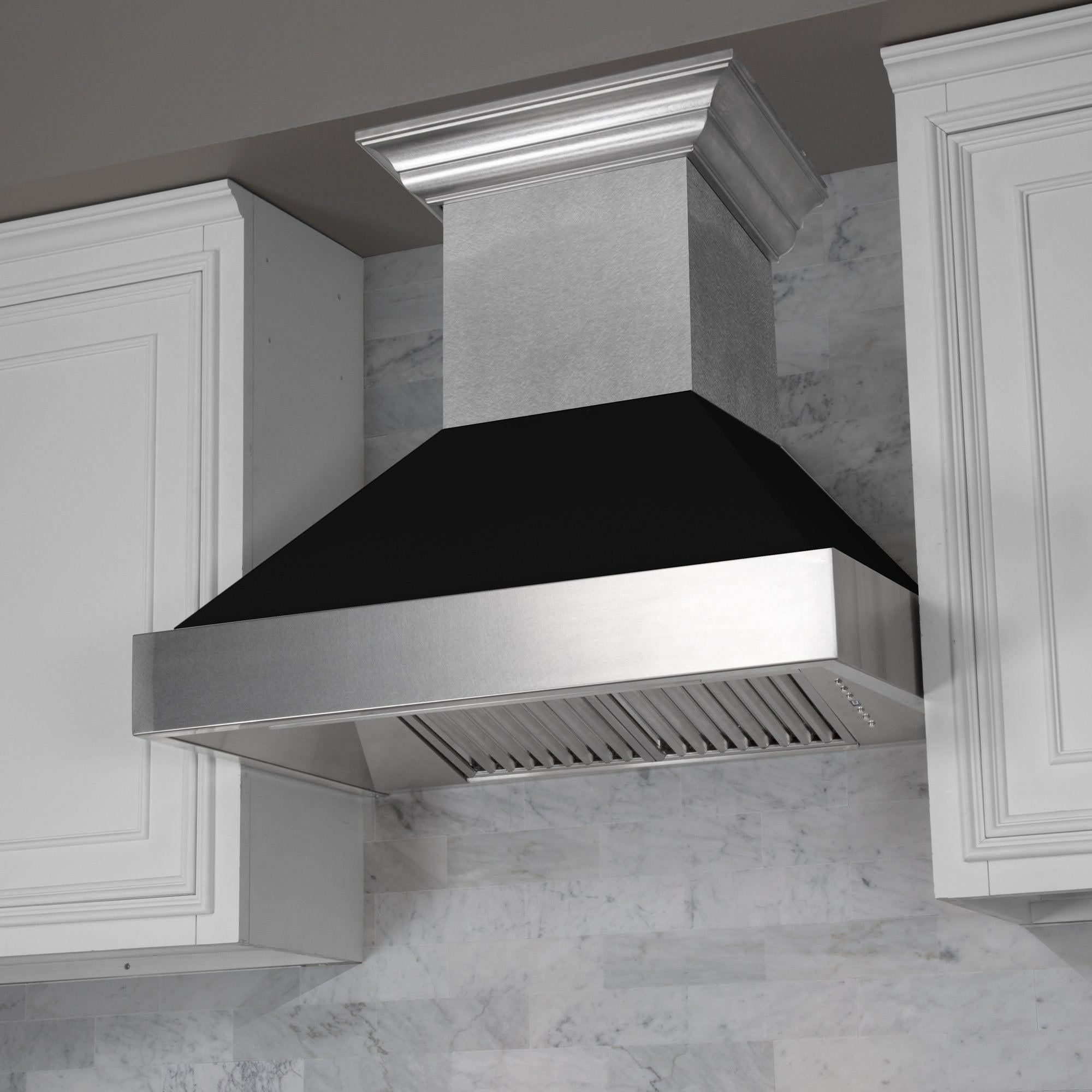 ZLine 8654BLM36 Snow Finish Range Hood With Black Matte Shell