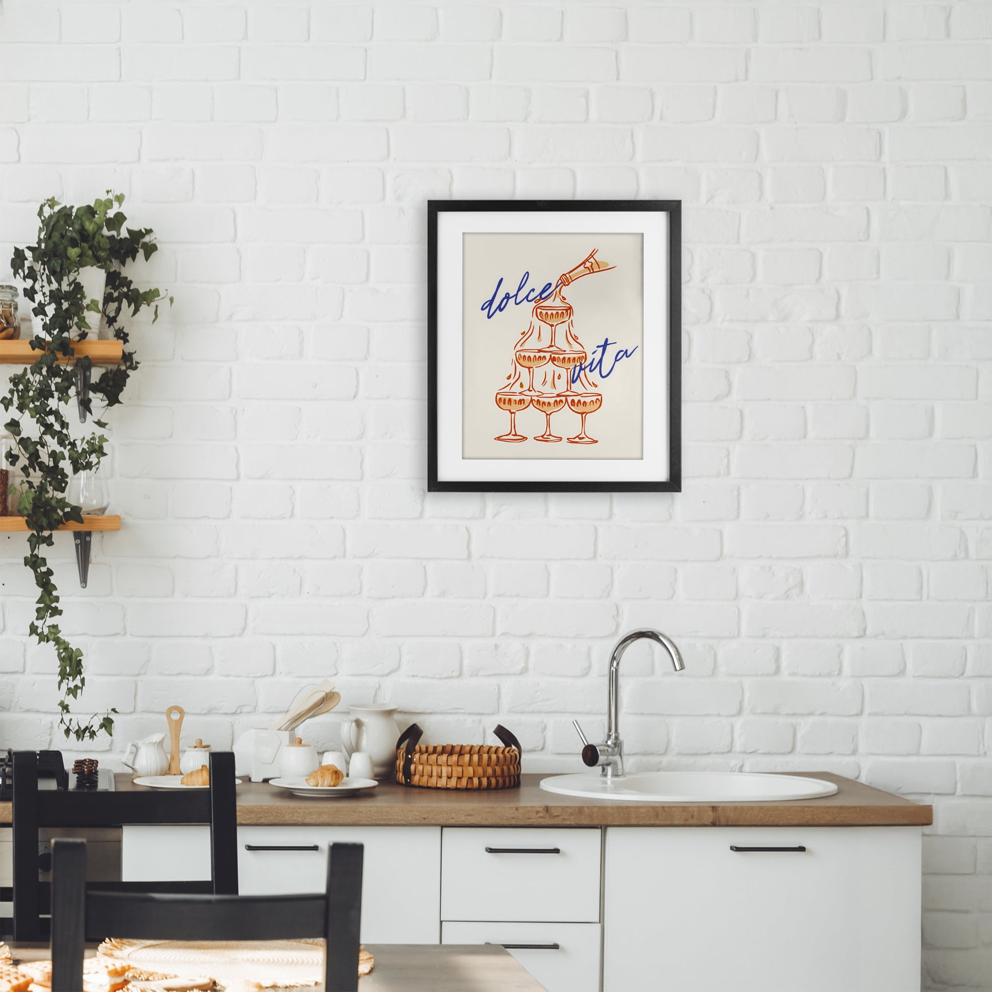 Stupell Industries Dolce Vita Champagne Tower Black Framed Print Under Glass, design by The Prints Vibe