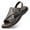 Gray, variant on Two-Wear Convertible Back Strap Leather Slide Sandals for Men