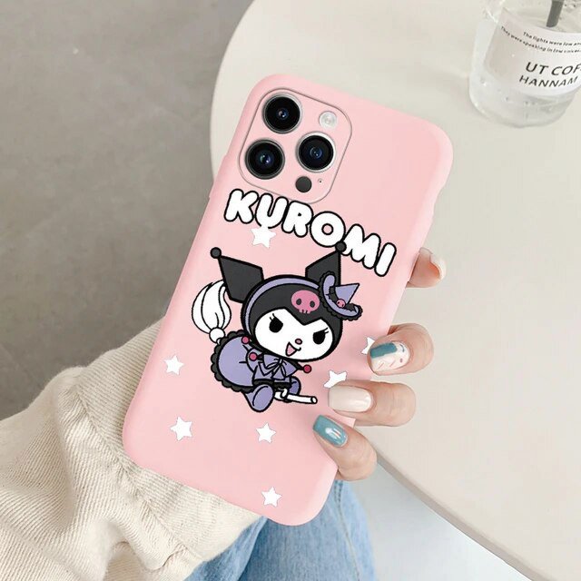 Cartoon Phone Case for For Apple iphone 15 Pro Max 15 Plus Girls Anti-drop Cinnamoroll Kuromi Hello Kitty Silicone Siling Cover ZR