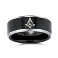 thumbnail image 2 of Bling Jewelry Mens Laser Etched Square Compass Freemason Masonic Titanium Band Ring Comfort Fit 8MM, 2 of 5