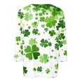 thumbnail image 4 of Diufon T-Shirts de la Saint-Patrick pour Femmes Décontractés Grande Taille Imprimé Trèfle Manches 3/4 Col Rond, 4 of 5