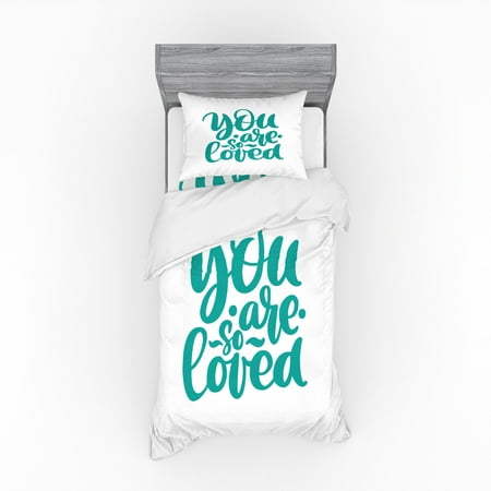 Saying Duvet Cover Set You Are So Loved Text Handwritten