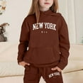 thumbnail image 2 of Piomll Girls Matching Sets Casual Winter Hooded Sweatshirt Ensemble Kids Clothes, 2 of 4