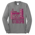 thumbnail image 2 of Wild Bobby Breast Cancer Awareness Words of Encouragement Distressed Breast Cancer Awareness Men Long Sleeve Shirt, Heather Grey, XX-Large, 2 of 6