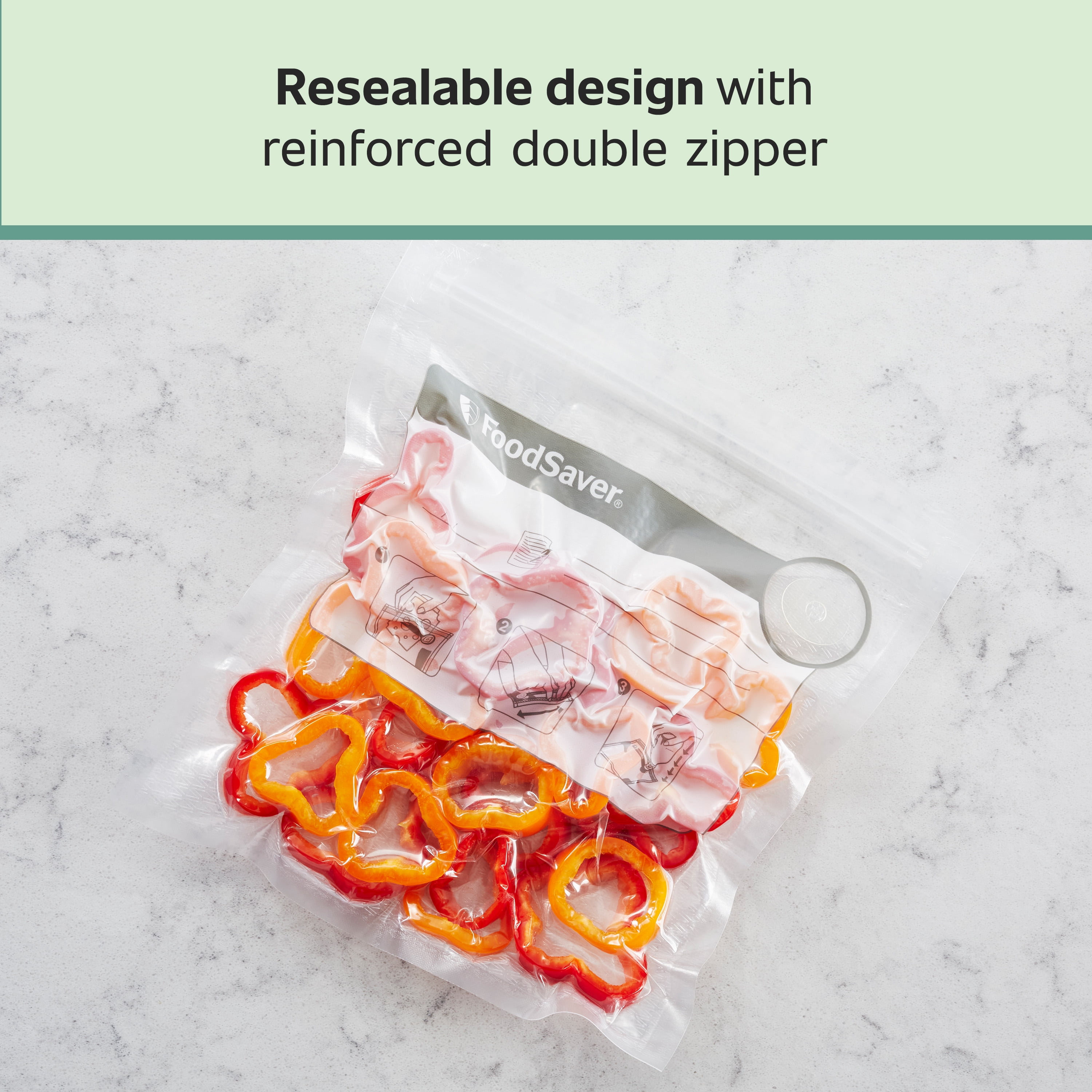 FoodSaver Reusable Quart Vacuum Zipper Bags (10-Count) - Power