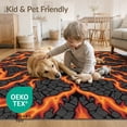 thumbnail image 4 of ODIKA 8'x10' Washable Area Rug Non-Slip Chair-Friendly Mat Volcano Fiery Deep Cracked Rock Pools Swirling Illusion Pile for Dining Room, Large Office, Lounge, 4 of 7
