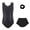 1-Navy581, variant on Girls Glitter Rhinestone Dance Gymnastics Leotard Shorts Scrunchie 3Pcs Set, Sizes 5-12