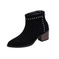thumbnail image 2 of Mfakffe Boots for Women Versatile Pointed Toe Block Heel Fashion Non Slip Ankle Bootie Casual Comfortable Back Zipper Warm Soft Outdoor Shoes, 2 of 4