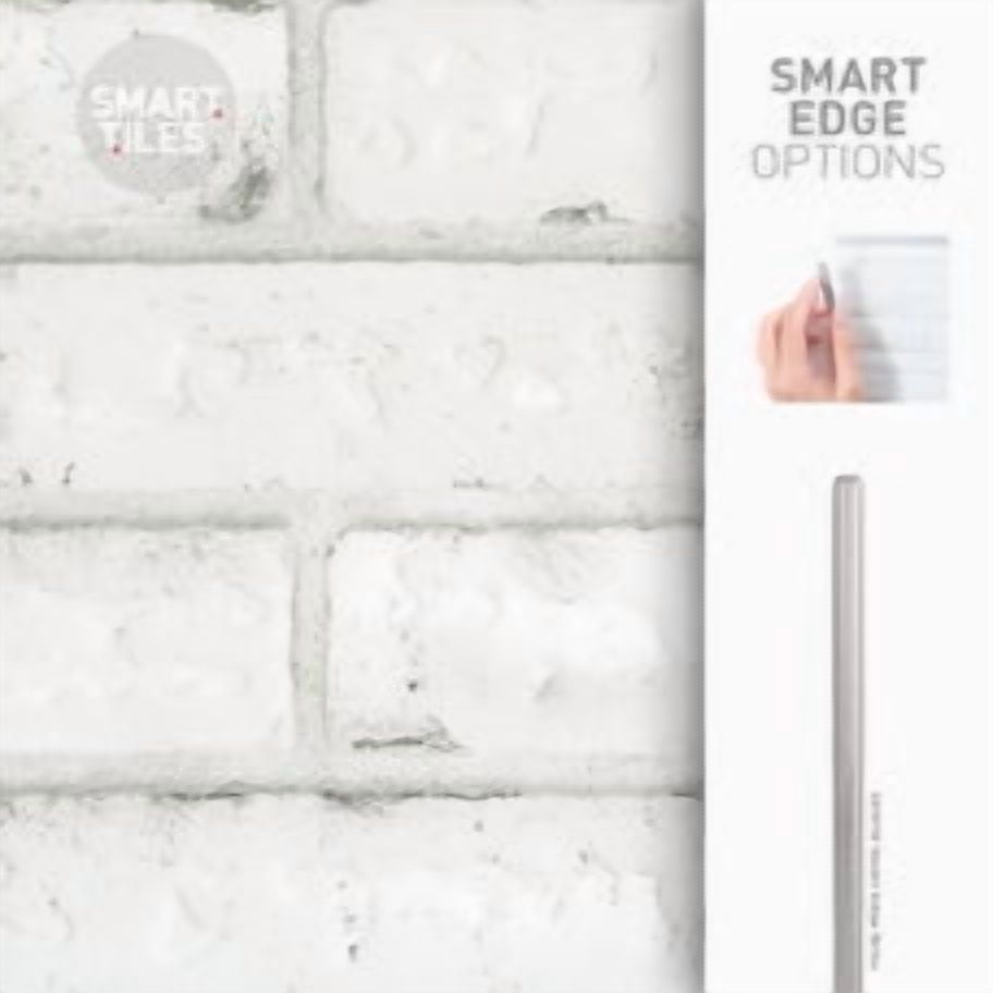 Smart Tiles Peel and Stick Backsplash, 5 Adhesive Tiles, Brik Grey/White, 21.28"x10.86"