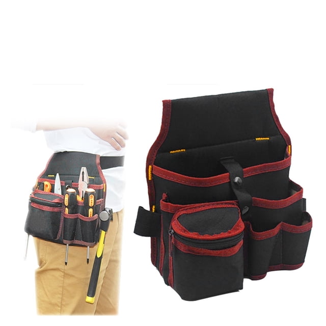 Sacoche Ceinture Taille Sac à Outils Électrique Sac de Rangement Haute Capacité Poches Taille Sac de Transport Outils Maison, Réglable