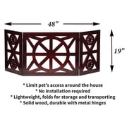 Etna 3 Panel Pet Gate - Trifold Wagon Wheel Dog Gate for Stairs - 48W x 19H