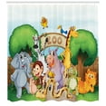 thumbnail image 3 of Ambesonne Zoo Shower Curtain, Playful Outdoors Animals, 69"Wx75"L, Multicolor, 3 of 3