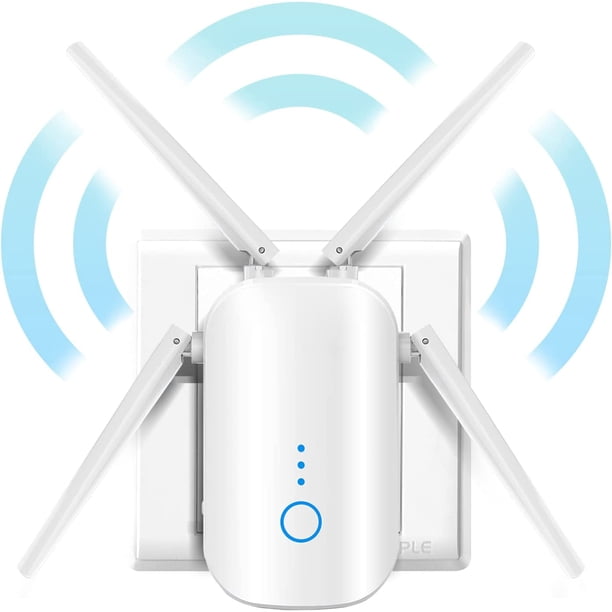 ER Amplificador WiFi Extensor WiFi 1200 Mbps Extensor de alcance WiFi hasta 8000 pies cuadrados y 35 dispositivos, amplificador de señal WiFi Extensor de Internet inalámbrico Repetidor WiFi, instalación de 10 segundos LED WPS Rojo Verde