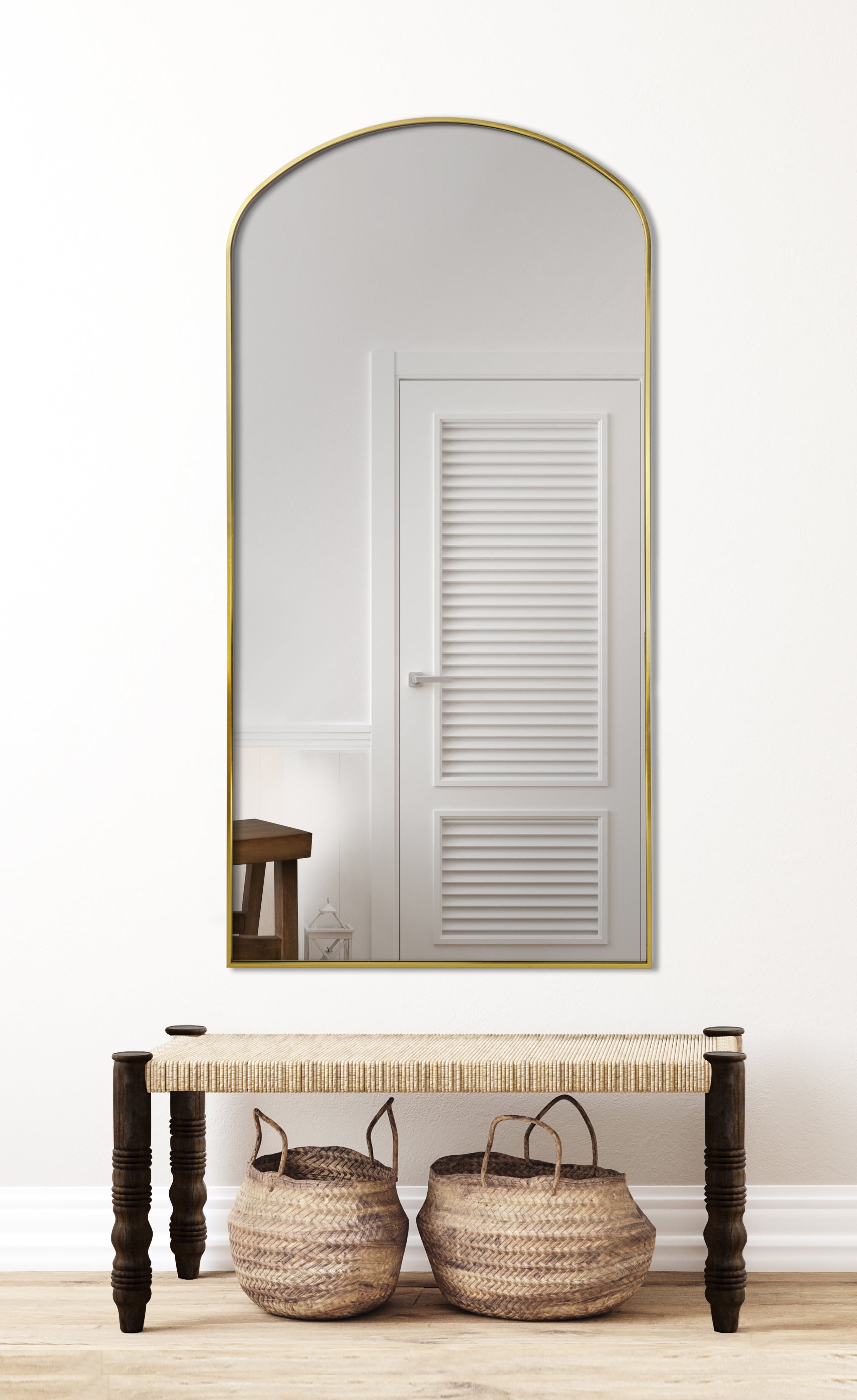 Better Homes & Gardens 30x60 Gold Arched Large Full-Length Floor Mirror for Bedroom or Entryway