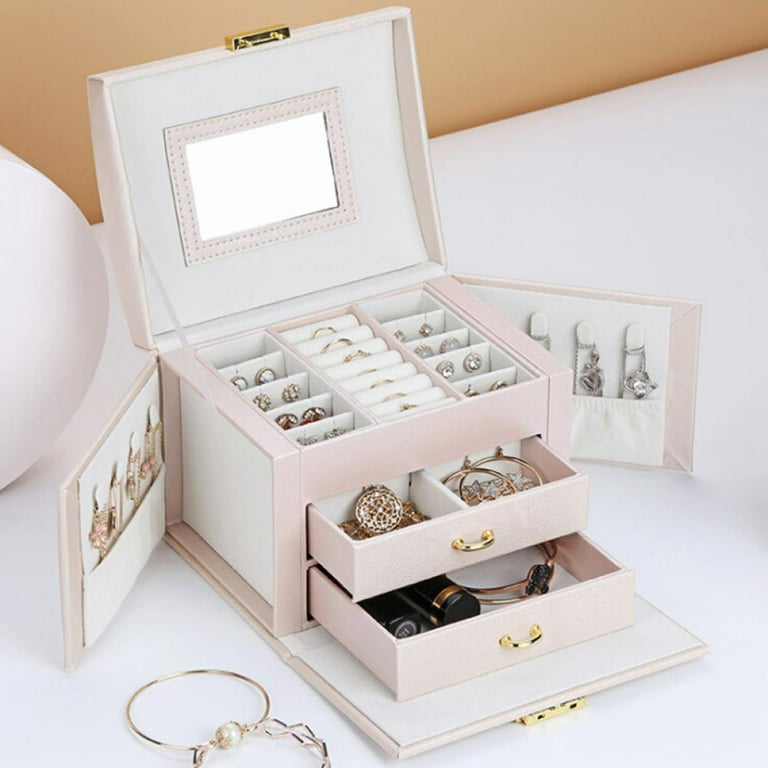 CASEGRACE Travel Jewelry Case, Small Jewelry Box Portable Jewelry Travel  Organizer Display Storage Case for Rings Earring Necklace Bracelet, Gift  for