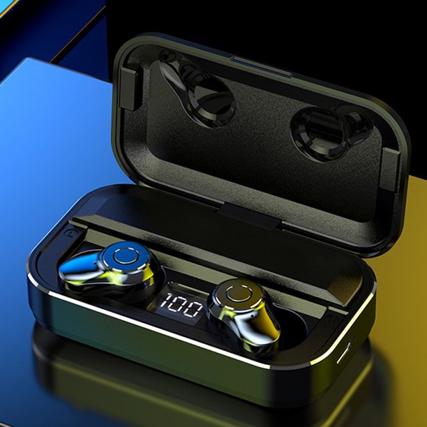 Twowood auricular TWS STEREO BLUETOOTH-Compatible con Bluetooth 5.0 Auriculares inalámbricos en Ore Earbudos con caja de carga