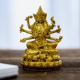 thumbnail image 4 of Handcrafted Marici Buddha Statue Golden Brass 2.56in Victory & Protection Perfect Gift for Home Altar Decor, 4 of 8