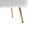 thumbnail image 6 of 47" Faux Fur Plush Ottoman Bench, Modern Fluffy Upholstered Rectangular Bench Footstool with Golden Metal Legs, Cute Vanity Chair Makeup Chair for Entryway Living Room Bedroom, White, 6 of 7