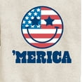 thumbnail image 3 of Instant Message - Merica Smile Face - Toddler & Youth Crewneck Fleece Sweatshirt, 3 of 6
