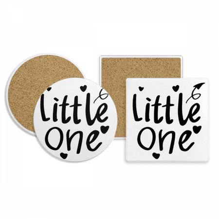 

Little One Quote Coaster Cup Mug Holder Absorbent Stone Cork Base Set