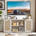 thumbnail image 7 of LEYAOYAO Rattan TV Stand for Tvs up to 65 inch, Wood Media Console for Living Room, Grey Oak, 7 of 7