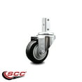 thumbnail image 2 of 3 Inch Black Polyurethane Wheel Swivel 3/4 Inch Square Stem Caster SCC, 2 of 2