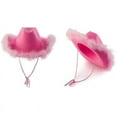 thumbnail image 2 of Cowboy Hat Velvet-rimmed Decorative Cap Felt shaped Cap Sun Hat Breathable, 2 of 6