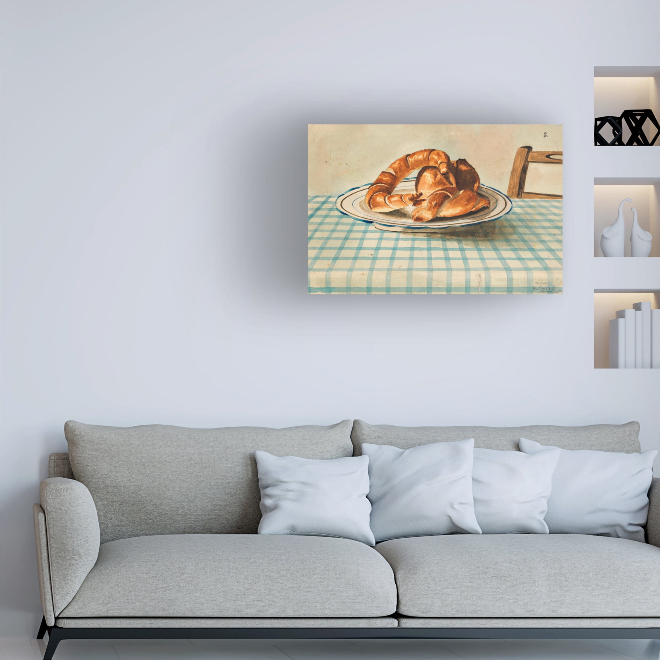 Canvas Wall Art - Pictufy 'Still Life With Pastry Plate' Wall Art for Living Room, Bedroom, or Office D?cor by Trademark Fine Art - 24 x 16 Inches