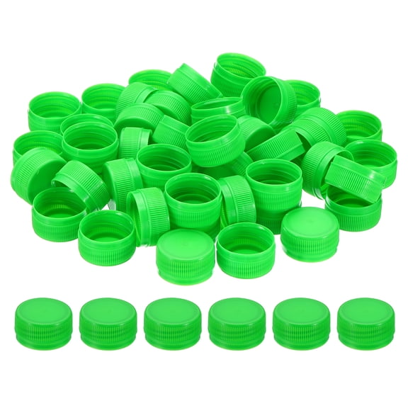Uxcell 1.2inch Plastic Bottle Caps for Crafts, 50Pcs Bottle Screw Lids, Bright Green
