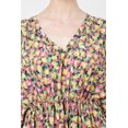 thumbnail image 7 of MISS LAVISH LONDON Beach Dress Swim Cover Up Drawcord At The Waist and V-shaped Neckline Kaftan Dresses for Women - 174-Motley Green, Large, 7 of 7