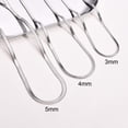 thumbnail image 2 of 14K White Gold Width 3mm/4mm/5mm Flat Snake Chain Choker Necklaces for Men, 2 of 6