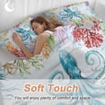 thumbnail image 4 of 3 Piece Octopus Coastal Duvet Cover Set Twin Size, Microfiber Comforter/Quilt Cover with Corner Ties and 2 Pillowcases, Blue Nautical Summer Beach Ocean All Season Soft Bedding with Zipper Closure, 4 of 8