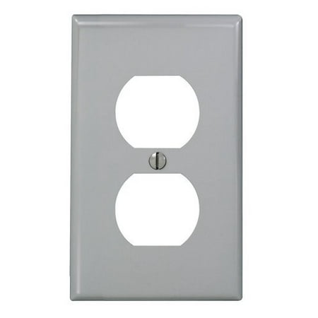 - Leviton 80703-GY Gray Nylon Single Gang Duplex Receptacle Wall Plate