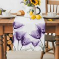 thumbnail image 5 of Table Runner Purple Tulip Flowers Table Decoration for Kitchen Dinning Leaves Plant Table Decoration for Indoor Outdoor Party Wedding Decor 13x90 Inch, 5 of 7